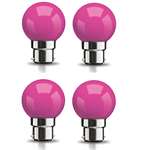 SYSKA SSK-PAG-0.5W Base B22 0.5-Watt LED Bulb (Pack of 4) (Pink)